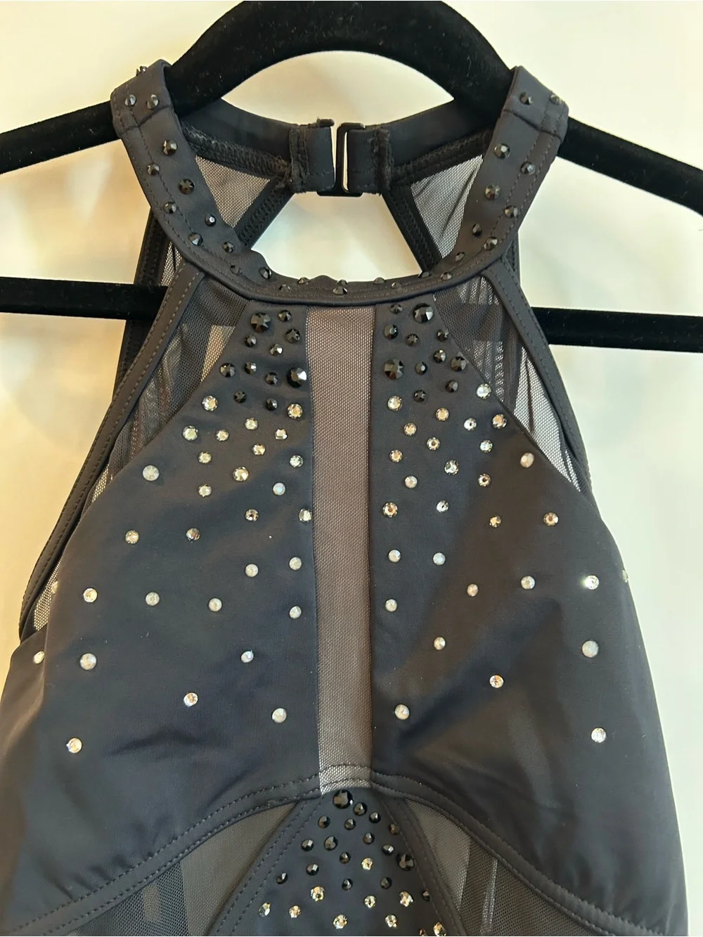 Ivy Sky Performance by Weissman Crystal Halter Leotard - Size MC